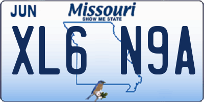 MO license plate XL6N9A
