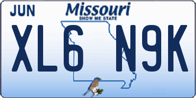 MO license plate XL6N9K