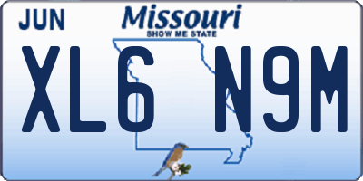 MO license plate XL6N9M