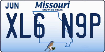 MO license plate XL6N9P