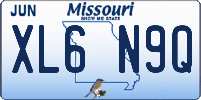 MO license plate XL6N9Q