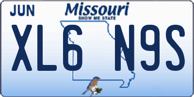 MO license plate XL6N9S