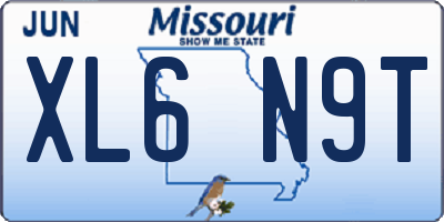 MO license plate XL6N9T