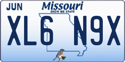 MO license plate XL6N9X