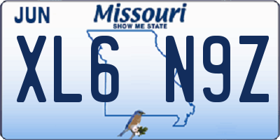 MO license plate XL6N9Z