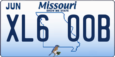 MO license plate XL6O0B