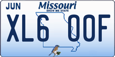 MO license plate XL6O0F