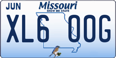 MO license plate XL6O0G