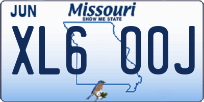 MO license plate XL6O0J