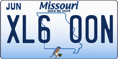MO license plate XL6O0N