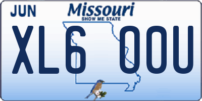 MO license plate XL6O0U