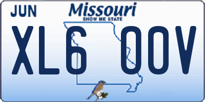 MO license plate XL6O0V