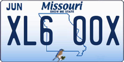 MO license plate XL6O0X