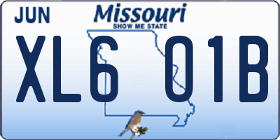 MO license plate XL6O1B