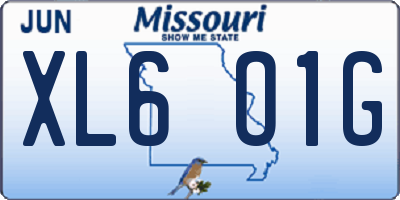 MO license plate XL6O1G