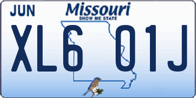 MO license plate XL6O1J