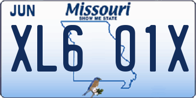 MO license plate XL6O1X