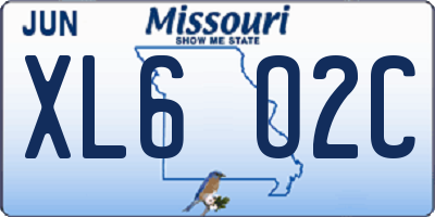 MO license plate XL6O2C