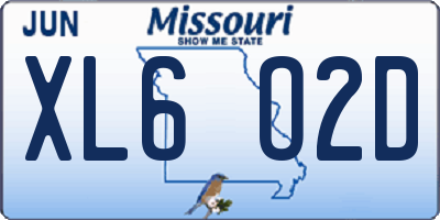 MO license plate XL6O2D
