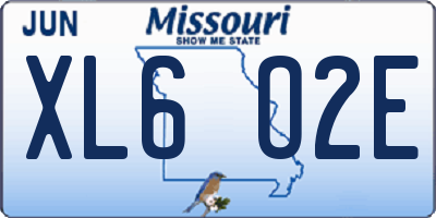 MO license plate XL6O2E