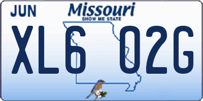 MO license plate XL6O2G