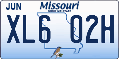 MO license plate XL6O2H