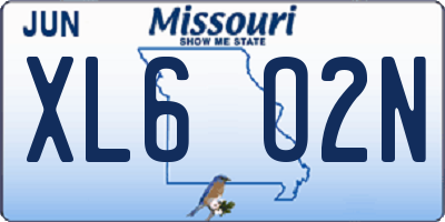 MO license plate XL6O2N
