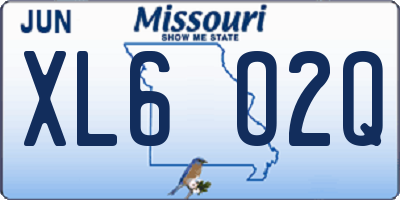 MO license plate XL6O2Q