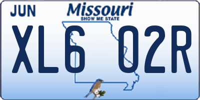 MO license plate XL6O2R