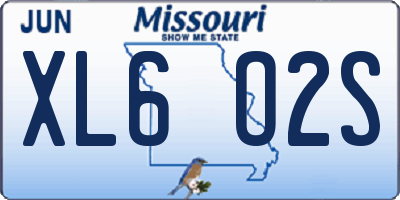 MO license plate XL6O2S