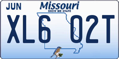 MO license plate XL6O2T