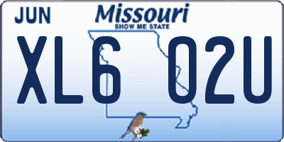 MO license plate XL6O2U