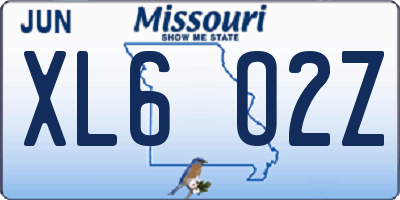 MO license plate XL6O2Z