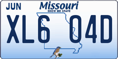 MO license plate XL6O4D