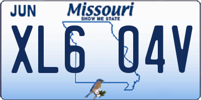MO license plate XL6O4V