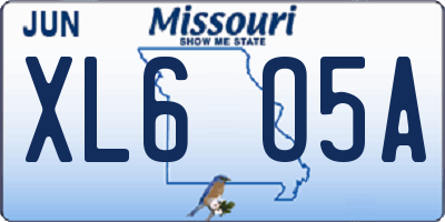MO license plate XL6O5A