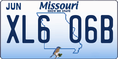MO license plate XL6O6B