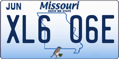 MO license plate XL6O6E