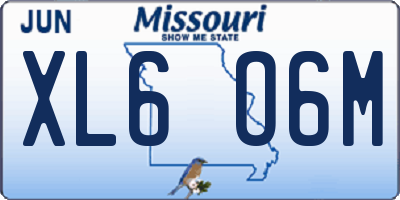 MO license plate XL6O6M