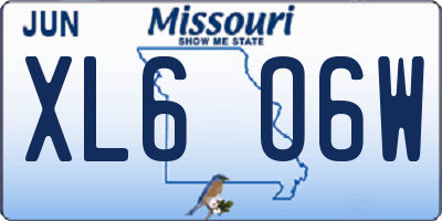 MO license plate XL6O6W