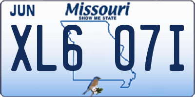 MO license plate XL6O7I