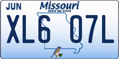 MO license plate XL6O7L