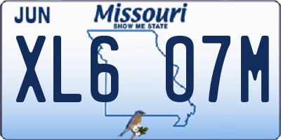 MO license plate XL6O7M