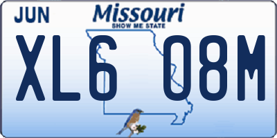 MO license plate XL6O8M