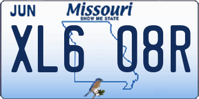 MO license plate XL6O8R