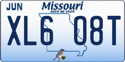 MO license plate XL6O8T