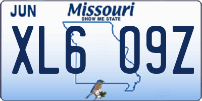 MO license plate XL6O9Z