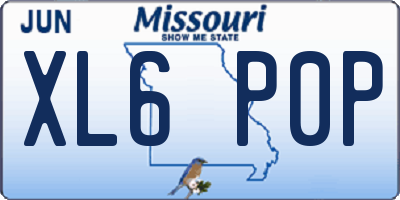 MO license plate XL6P0P