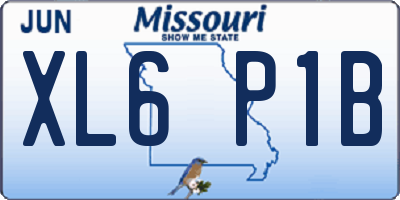 MO license plate XL6P1B