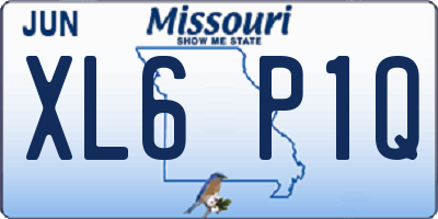 MO license plate XL6P1Q